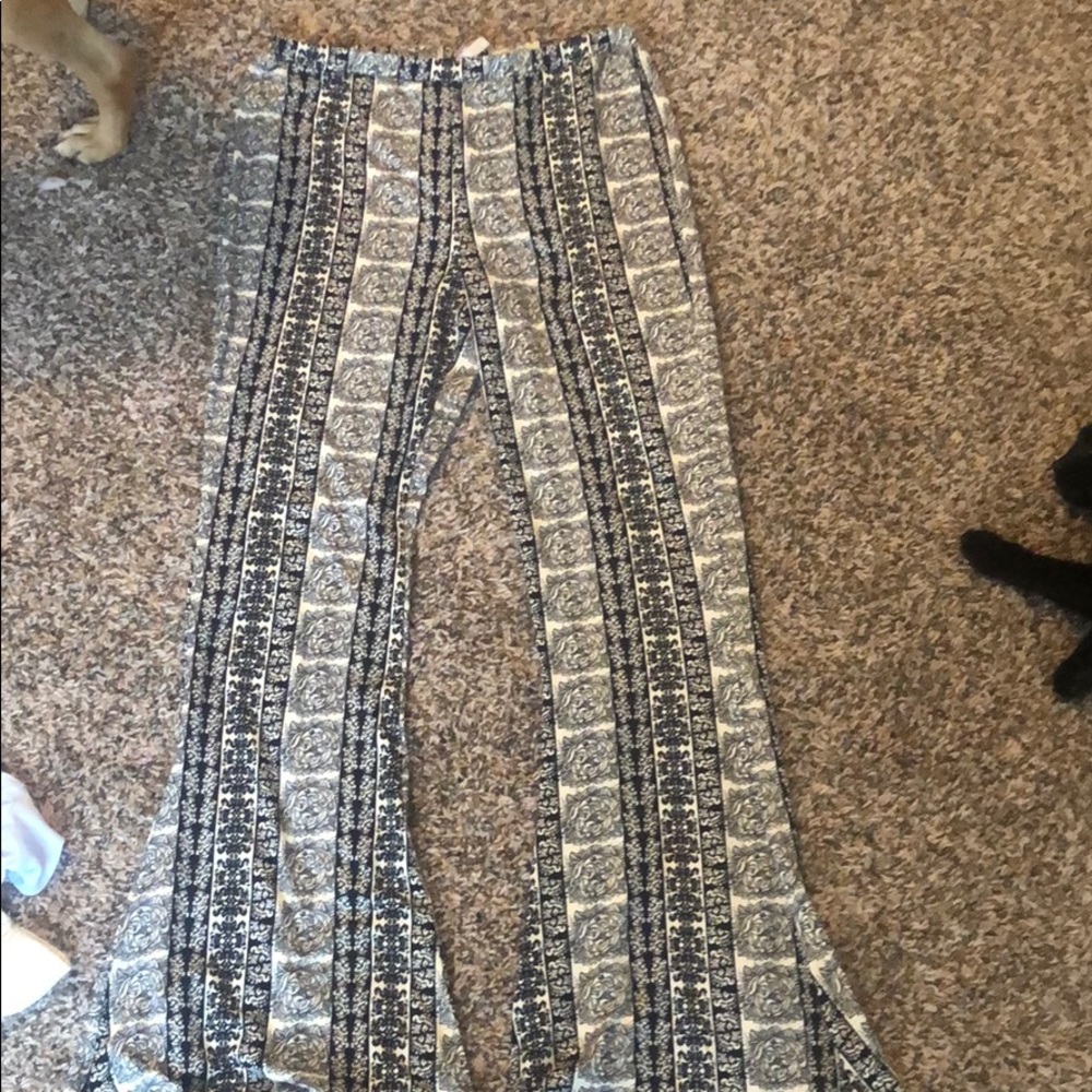 Floral Print Bell Bottom Flare Pants